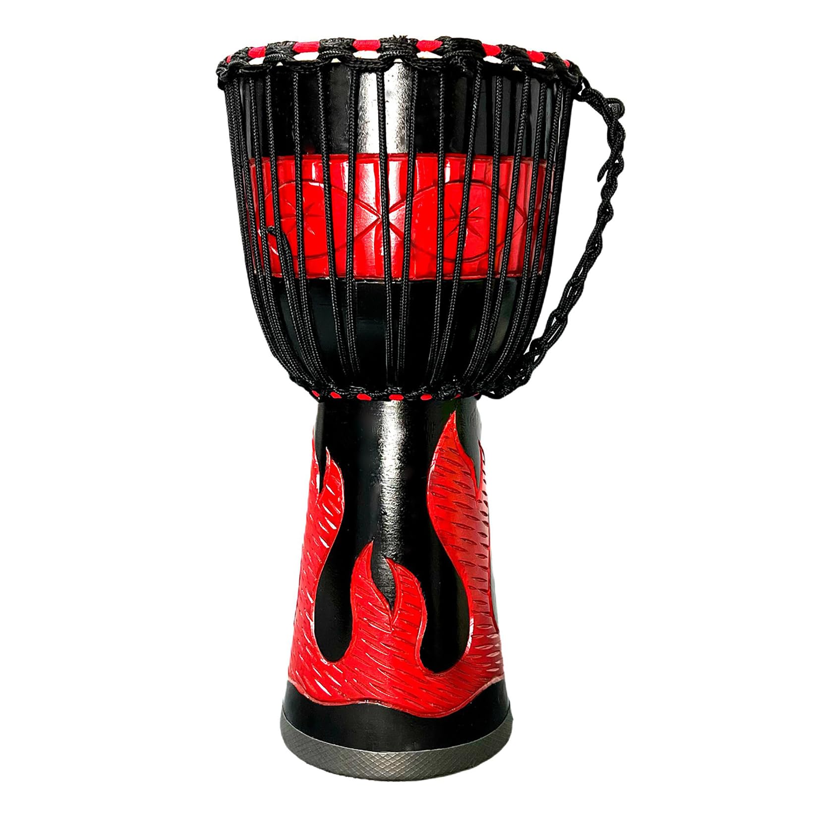 RUOSWTE Djembe Drum ，Djembe, Drum Circles, Music Healing Instument，Professional West African Style， Mahogany, Hand Carved Goat Drum，Bongo Drum (10‘’) Black