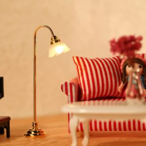 Miniature Dollhouse Lamp, 1/12 Scale Miniature Furniture LED Light Furniture Dollhouse Accessories, Dollhouse Lights Battery Operated for Dollhouse Decoration (2 Pcs)