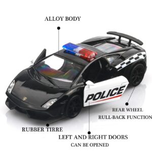 TOKAXI 1/36 Scale Police Car Toy,Diecast Cars,Car Models,Pull Back Vehicles Toy Cars,Cars Gifts for Boys Girls