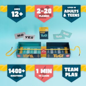 TUG! Trivia Battle Board Game | 2-20 Players | Tuga War in a Box | Party Game | Adults & Kids 12 13 14 15 + | 1400 Questions | Best Fun Card Games for Family, Couples, Teens