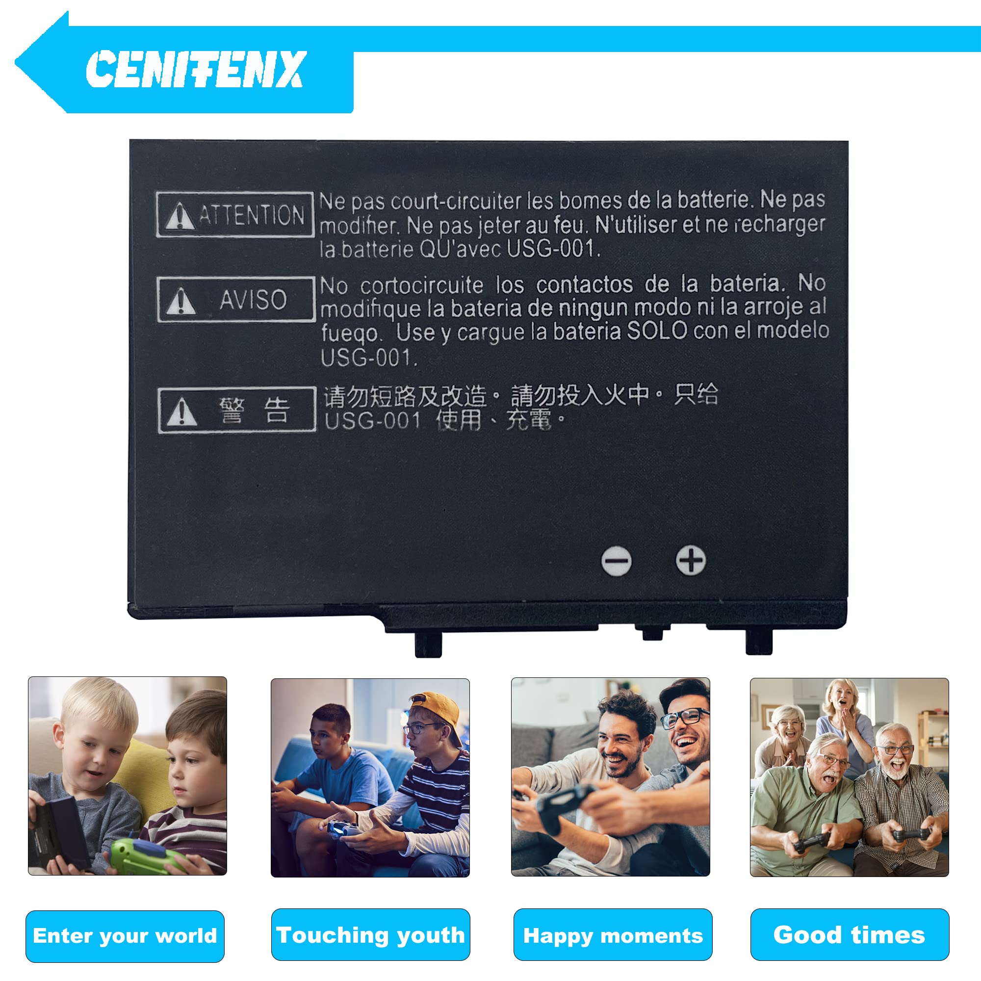 CENIFENX DS Lite Battery USG-003 3.7V 1000mAh Replacement for Nintendo DS Lite NDSL Game Player Battery with Repair Tool Kit (Not for Nintendo DSi, DSi XL, DSi LL)