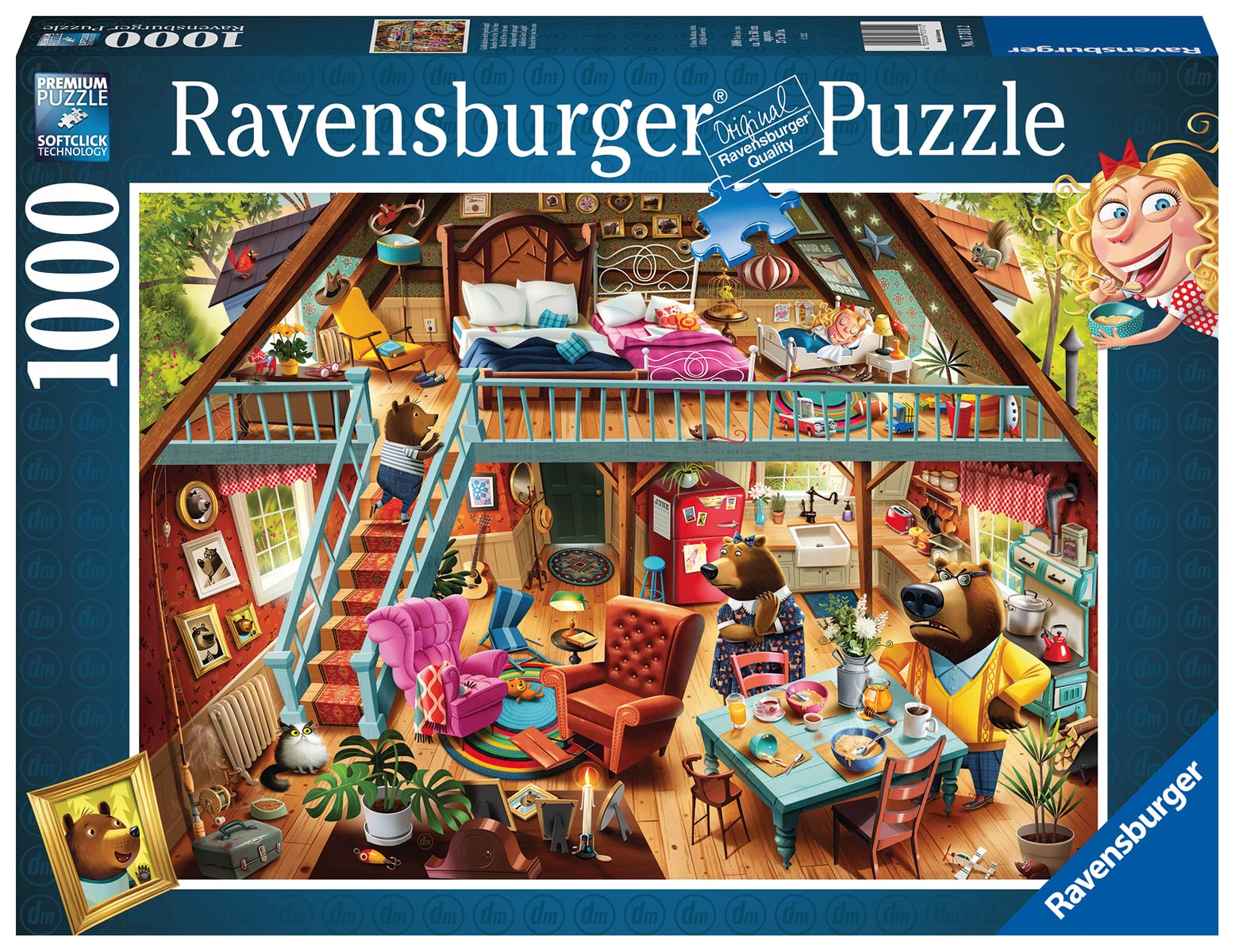 Ravensburger Goldilocks Gets Caught! 1000 Piece Jigsaw Puzzle for Adults | Unique Softclick Technology | Vibrant, Glare-Free Finish | Durable Quality | FSC Certified