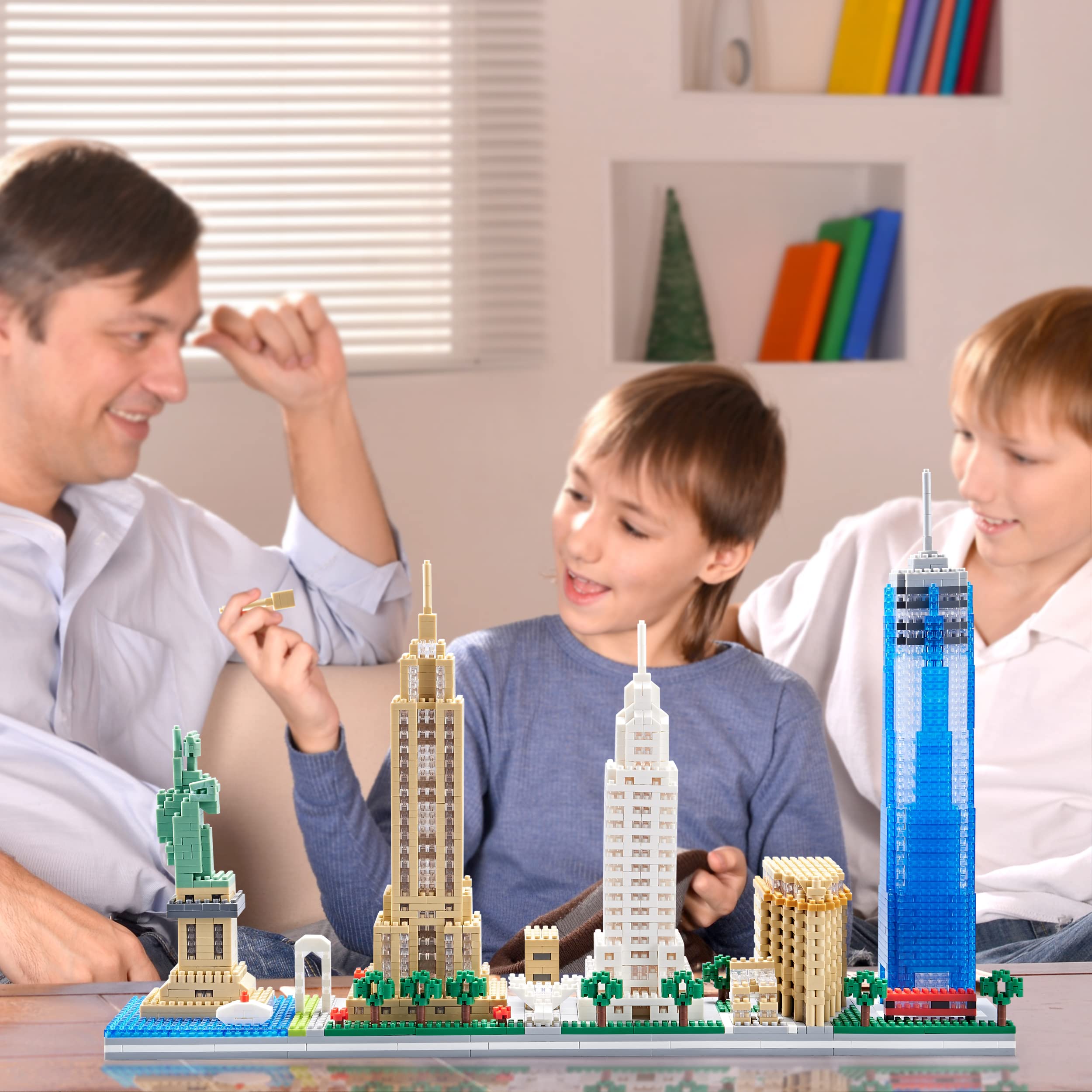 JXRLMB New York Skyline Micro Building Blocks Set City Architecture Model Kit Skylines Collection Set for Adults and Kids 3452 Pieces Bricks