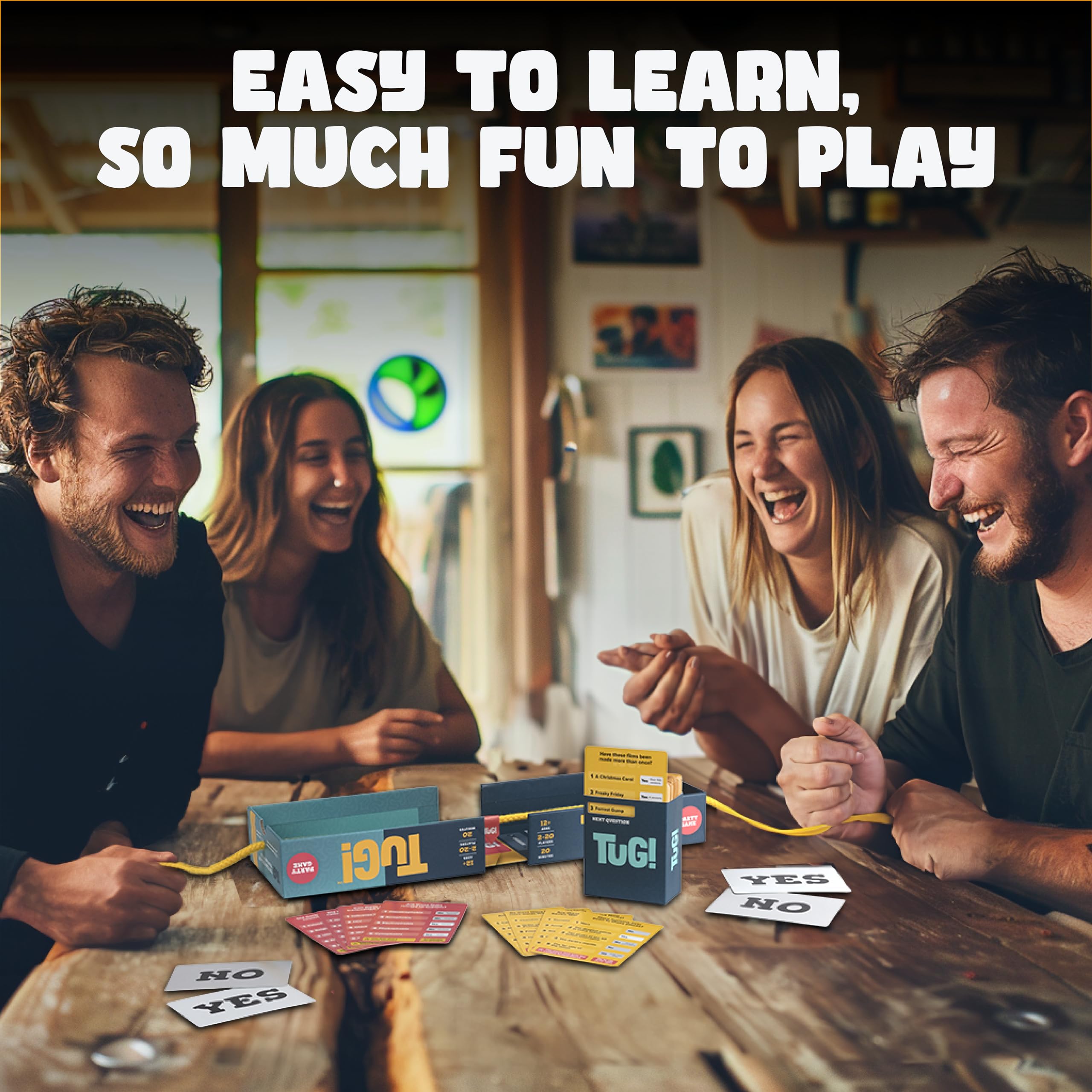 TUG! Trivia Battle Board Game | 2-20 Players | Tuga War in a Box | Party Game | Adults & Kids 12 13 14 15 + | 1400 Questions | Best Fun Card Games for Family, Couples, Teens