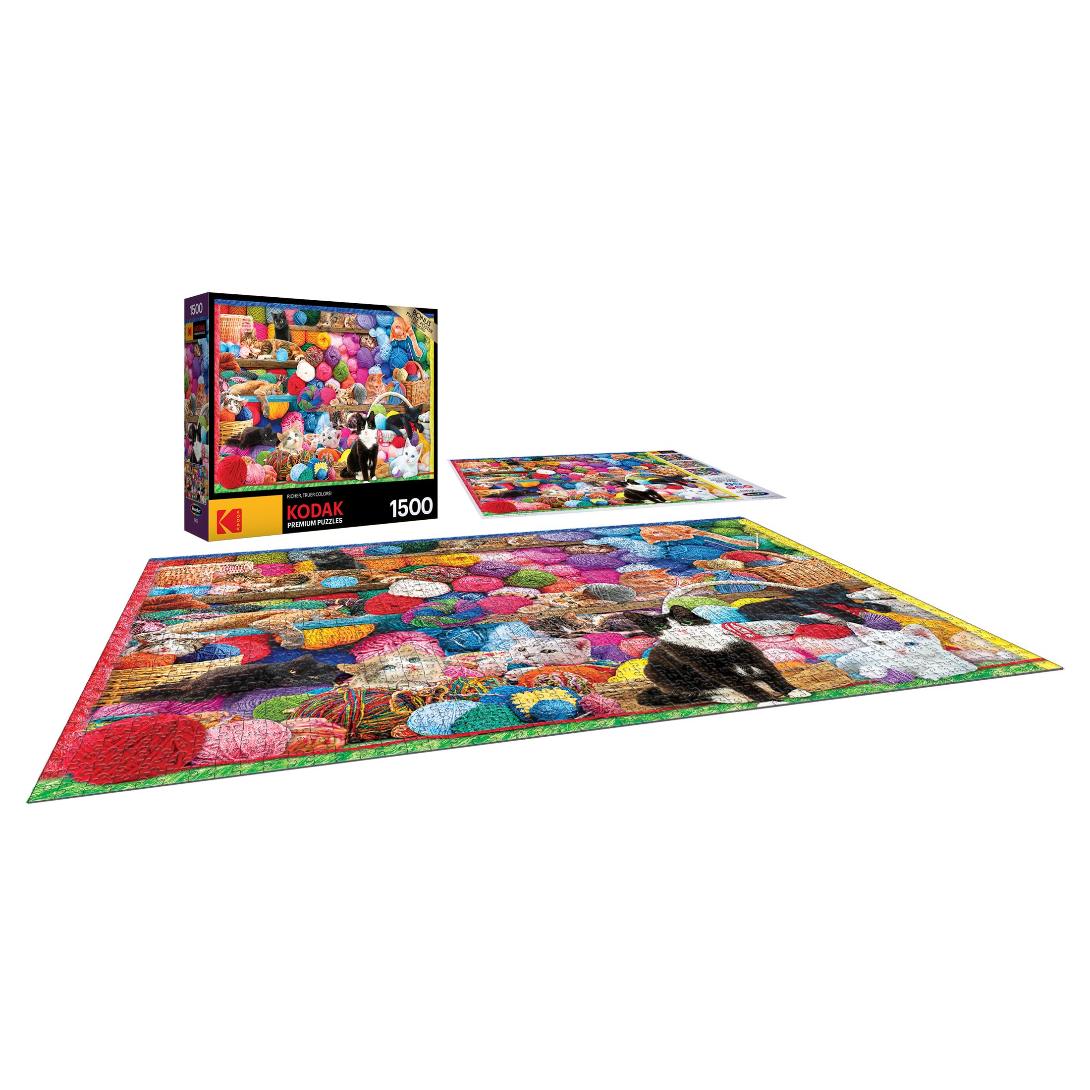 RoseArt - Kodak Premium - Cats and Yarn - 1500 Piece Jigsaw Puzzle for Adults