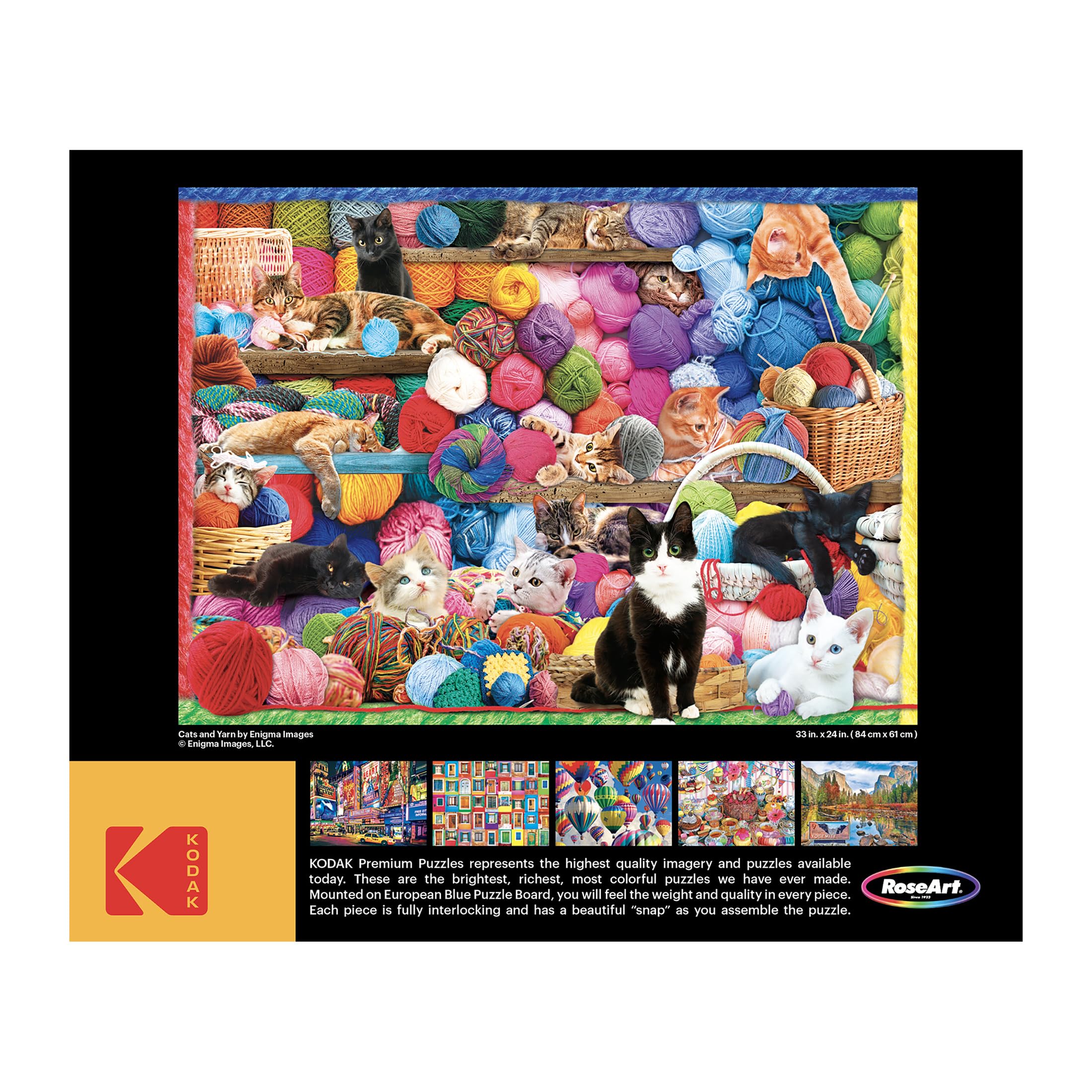 RoseArt - Kodak Premium - Cats and Yarn - 1500 Piece Jigsaw Puzzle for Adults