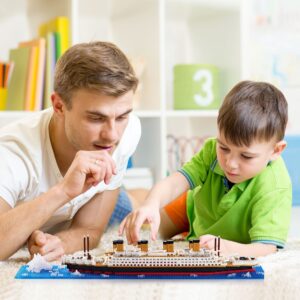 JXRLMB Titanic Micro Mini Building Blocks Set for Adults Cruise Ship DIY Architecture Sets Educational Toy for Kids 1872 Pieces