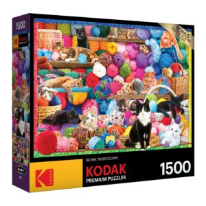 RoseArt - Kodak Premium - Cats and Yarn - 1500 Piece Jigsaw Puzzle for Adults