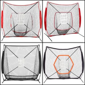 AOLIGEIJS Baseball Net Adjustable Strike Zone Target… (Strike Zone Pro, White)