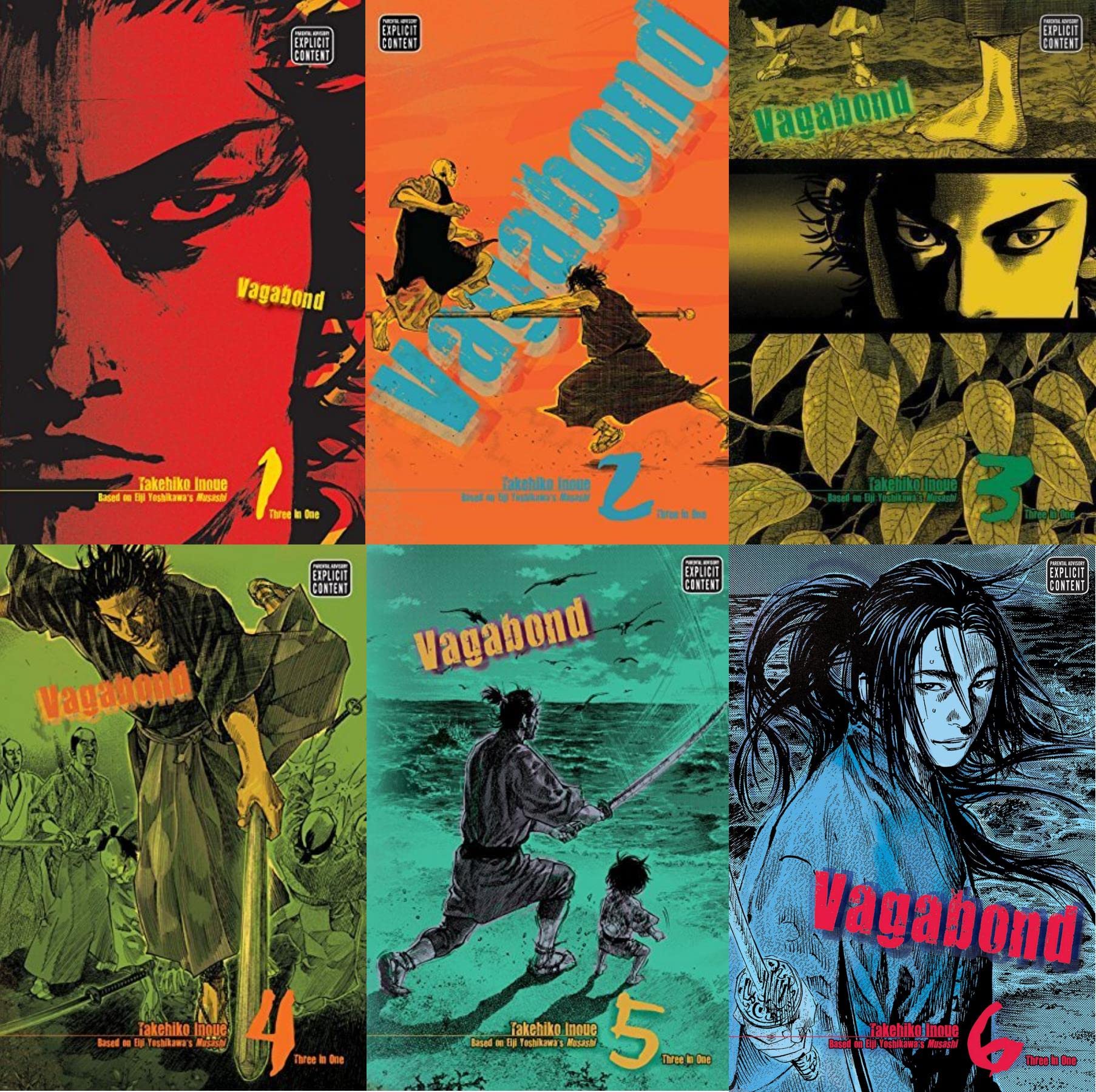 Vagabond VIZBIG Edition Manga 6-book Set Vol 1-6 by Takehiko Inoue