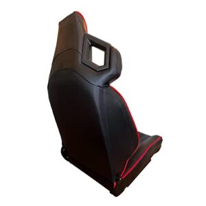 GTR Simulator GTA Model Majestic Black Frame with Adjustable Leatherette Pista Racing Seat Racing Driving Gaming Simulator Cockpit Chair (Pista-Black/Red)