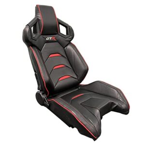 GTR Simulator GTA Model Majestic Black Frame with Adjustable Leatherette Pista Racing Seat Racing Driving Gaming Simulator Cockpit Chair (Pista-Black/Red)