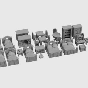 3DEGOS Tavern Furniture Set Set DND Terrain 28mm for Dungeons and Dragons, D&D, Pathfinder, Warhammer 40k, RPG, Miniatures, Age of Sigmar, Tabletop, D and D, Dungeons and Dragons Gifts