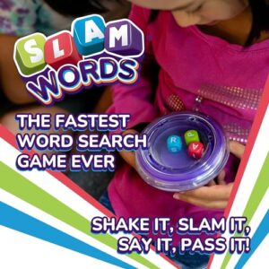 Foxmind Slam Words Quick Word Game, Educational Alphabet Dice Games to Improve Vocabulary, 20 Minute Travel Board Games for 2 or More, Word Board Games for Family Night, Parties