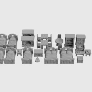 3DEGOS Tavern Furniture Set Set DND Terrain 28mm for Dungeons and Dragons, D&D, Pathfinder, Warhammer 40k, RPG, Miniatures, Age of Sigmar, Tabletop, D and D, Dungeons and Dragons Gifts