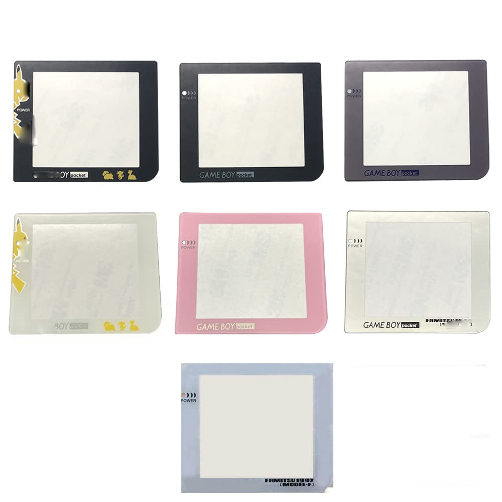 Glass Screen Lens Mirror for Gameboy Pocket GBP LCD Screen Lens Cover With Double-sided Tape Replacement (Black)