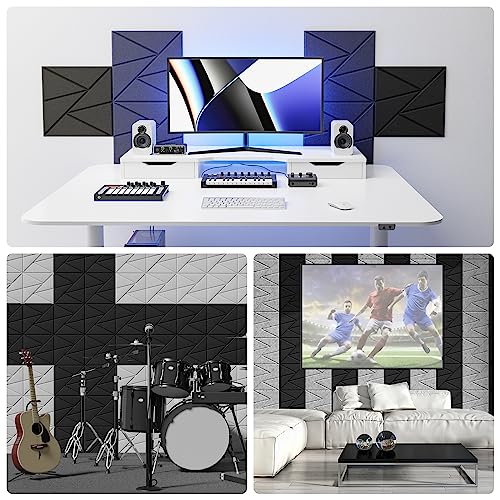 18 pack Acoustic Panels With Self-Adhesive, 12"X 12"X 0.4"Sound Proof Foam Panels, Sound Panels High Density, Soundproof Wall Panels for Home Studio Office-White