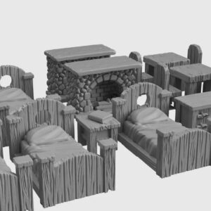 3DEGOS Tavern Furniture Set Set DND Terrain 28mm for Dungeons and Dragons, D&D, Pathfinder, Warhammer 40k, RPG, Miniatures, Age of Sigmar, Tabletop, D and D, Dungeons and Dragons Gifts