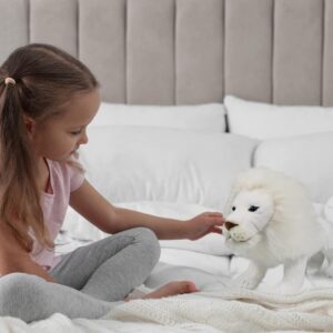 Ice King Bear White Lion Stuffed Animal, Lifelike Plush Toy, 12 Inches Length