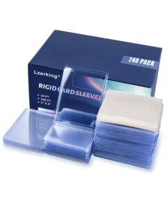 top loader card sleeves 480 ct, 35 pt premium 240 top loader and 240 clear soft sleeves for cards thick hard plastic card sleeves, 3" x 4" trading cards protector for sports cards, trading cards