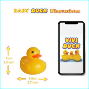 INFANTMOM - Floating Bath Ducks with Temperature Indicator for Toddlers, Safety Bathtub Rubber Shower Swimming Yellow Ducky Toy for Infant, Baby and Kids. Clean and Safe Toy (Baby Duck)