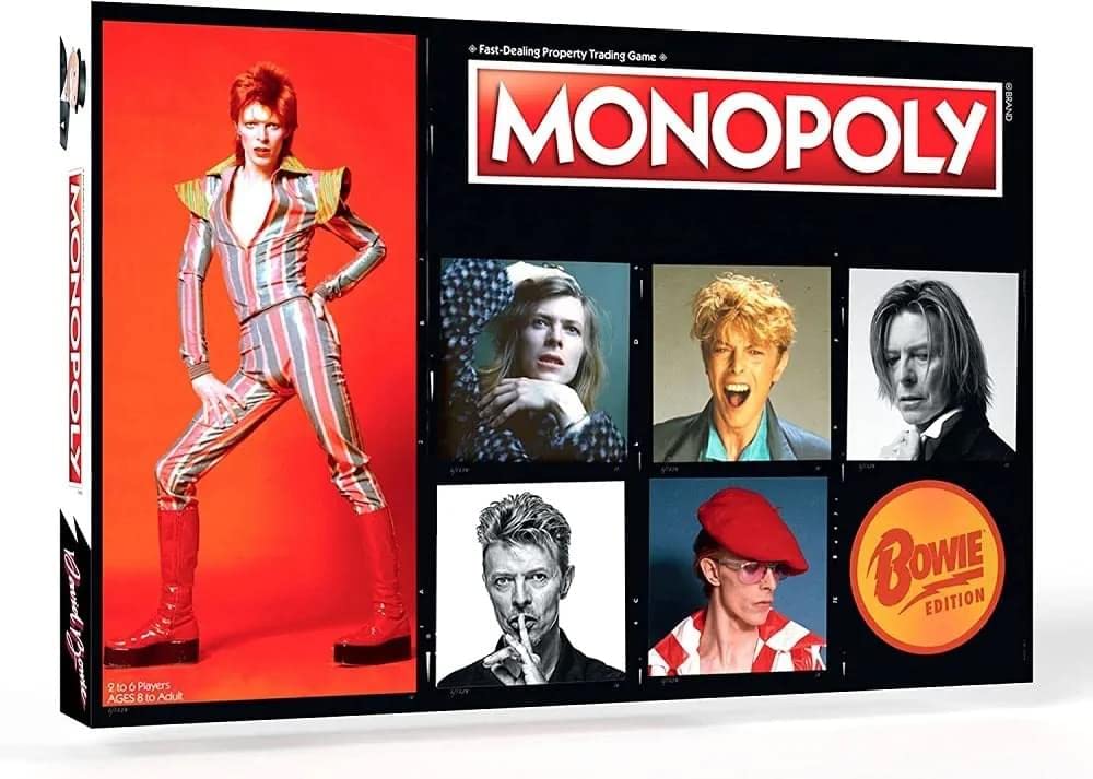 MONOPOLY: David Bowie | Collector’s Edition Celebrating the Music of David Bowie | Collectible Classic Monopoly Game Featuring Custom Game Board & Artwork | Officially-Licensed David Bowie Merchandise