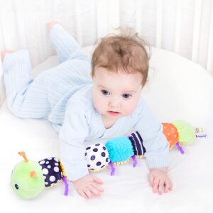 Baby Toys 6 to 12 Months, Musical Caterpillar Infant Toys, Infant Toys Stuffed Animal Toys with Ruler Design and Ring Bell, Crinkle, Rattle, Tummy time Toys for Newborn Boys Girls 0 3 6 9 12 Months