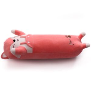 Yeqivo Long Fox Plush Pillow, Pink Fox Soft Plush Toy Cute Long Fox Stuffed Animal, Long Stuffed Animal Plush Pillow for Kids(Fox,27.55inch/70cm)