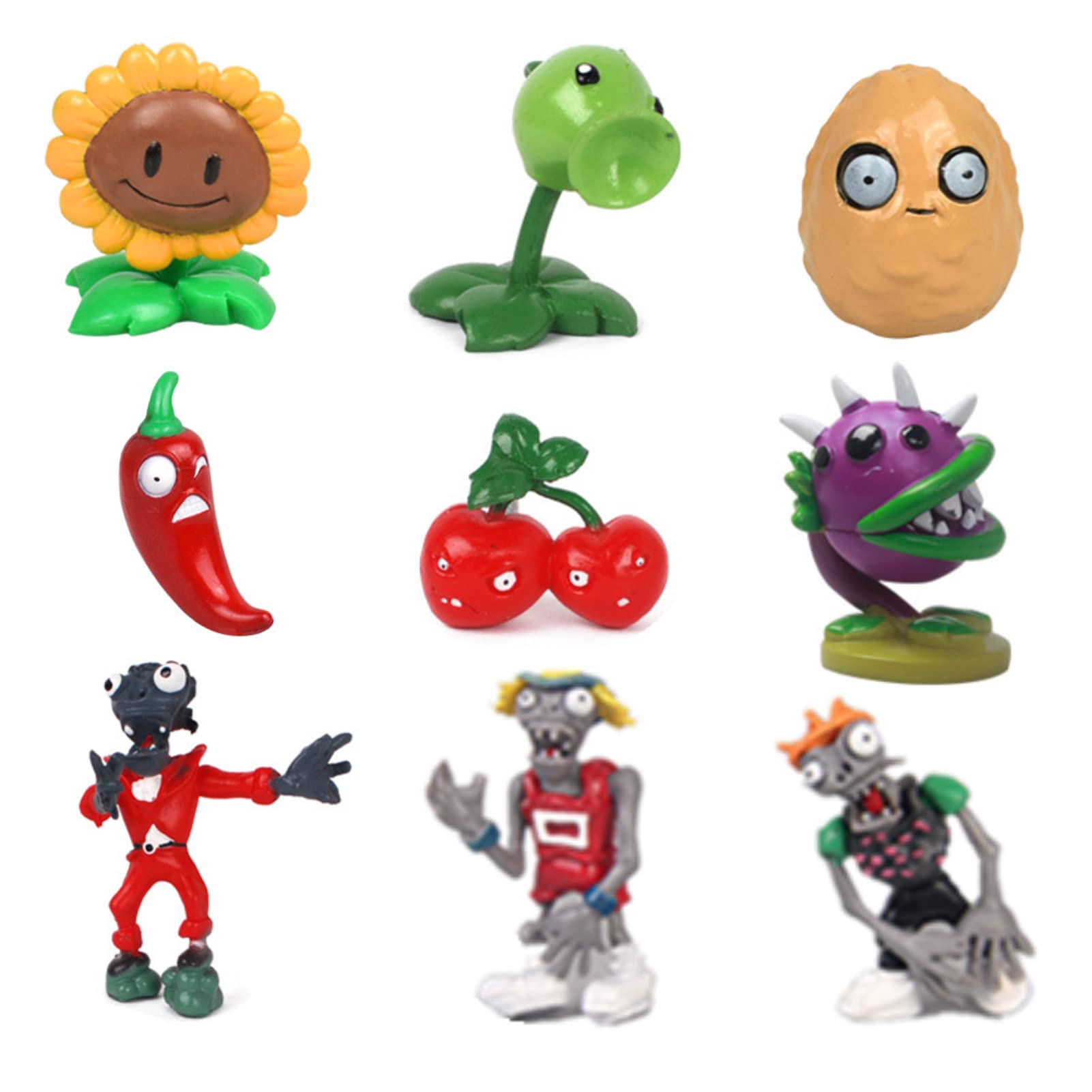 JHESAO 9 PCS PVZ Toys Set Figurines Series Plush PVC Toys New, Great Gifts for Kids and Fans, Birthday and Party