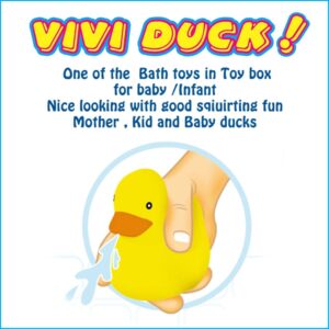 INFANTMOM - Floating Bath Ducks with Temperature Indicator for Toddlers, Safety Bathtub Rubber Shower Swimming Yellow Ducky Toy for Infant, Baby and Kids. Clean and Safe Toy (Baby Duck)