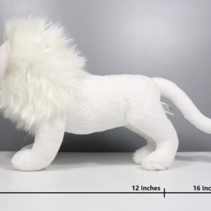 Ice King Bear White Lion Stuffed Animal, Lifelike Plush Toy, 12 Inches Length