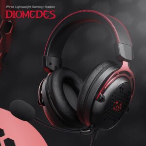 Redragon H386 Diomedes Wired Gaming Headset - 7.1 Surround Sound - 53MM Drivers - Detachable Microphone - USB/AUX 3.5mm Works for Multi Platforms PC, PS4/3 & Xbox One/Series X, NS