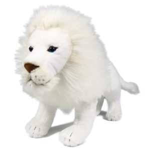 ice king bear white lion stuffed animal, lifelike plush toy, 12 inches length