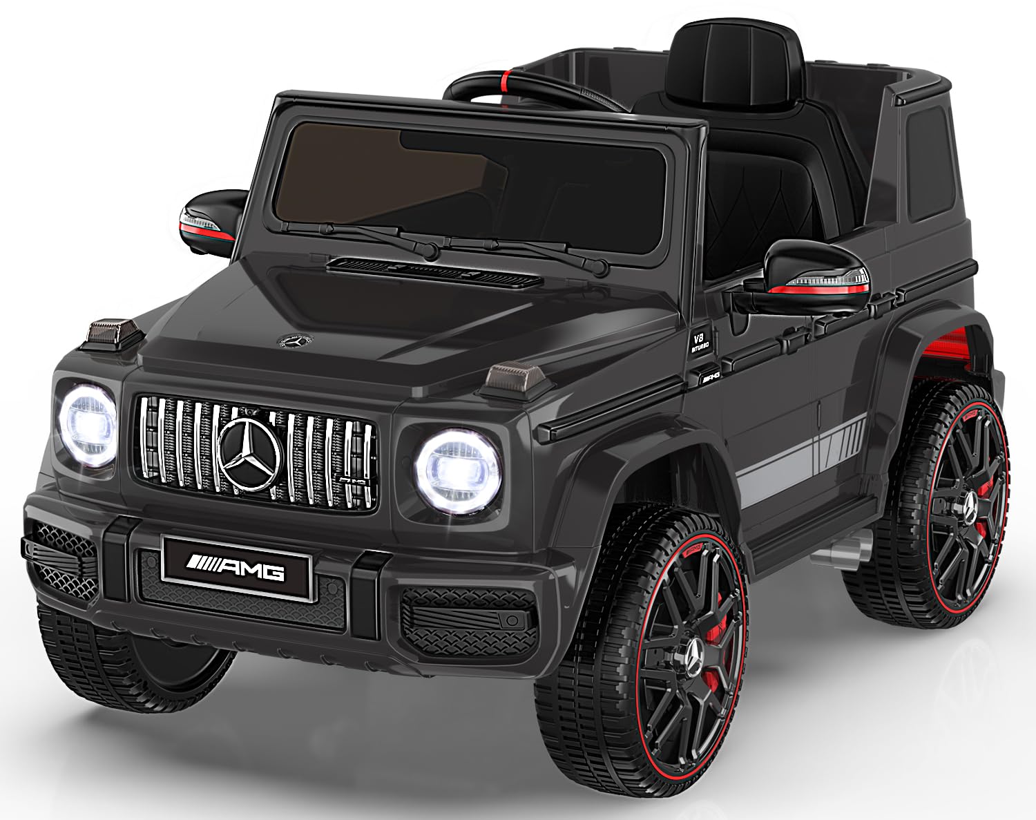 ANPABO Licensed Mercedes-Benz G63 Car for Kids, 12V Ride on Car w/Parent Remote Control, Low Battery Voice Prompt, LED Headlight, Music Player & Horn, Soft Start, Kids Electric Vehicle, Black