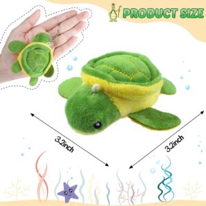 HyDren 24 Pcs Small Turtle Stuffed Toy Soft Sea Turtle Animal Plush Toys Adorable Turtle Stuffed Animal Plush Turtle Toys Turtle Party Decorations for Birthday Beach Ocean Party(Vivid Style)