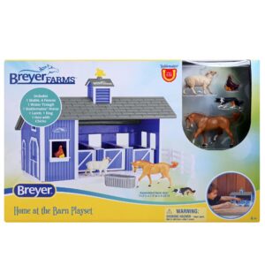 Breyer Horses Breyer Farms Home at The Barn Playset | 10 Piece Playset | 1 Stablemates Horses Included | 15" L x 4" W x 10" H | 1:32 Scale | Model 59241 , Blue