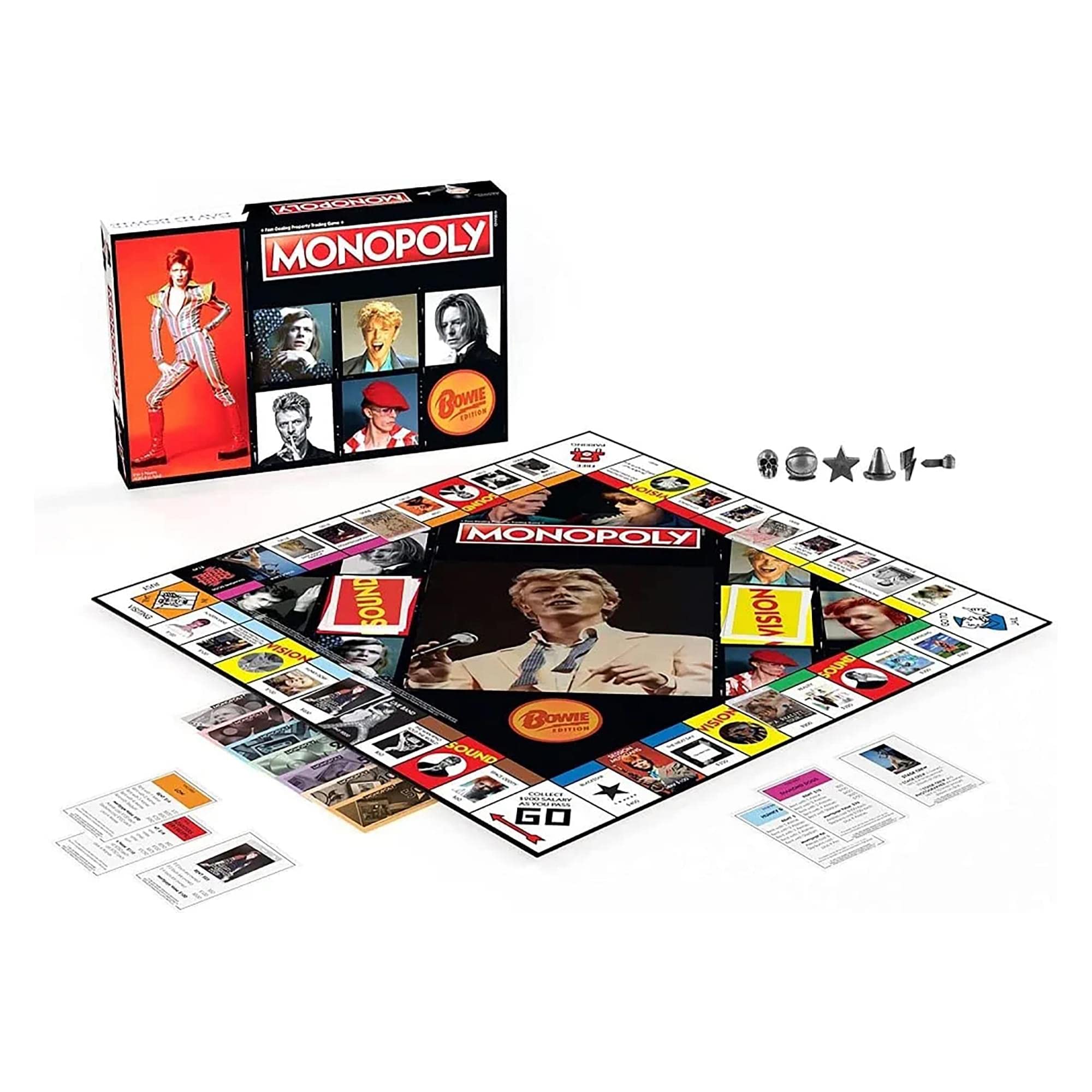 MONOPOLY: David Bowie | Collector’s Edition Celebrating the Music of David Bowie | Collectible Classic Monopoly Game Featuring Custom Game Board & Artwork | Officially-Licensed David Bowie Merchandise