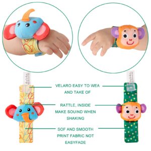 Rattle Sock Baby Toddlor Toy, Infant Toys 0-3 Months Rattle Toy Baby Toys 0-6 Months, 3 Month Old Development Toys, for Newborn Infant Baby Boy Girl Gifts, Baby Easter Basket Stuffers (4 PCS) (Animal)