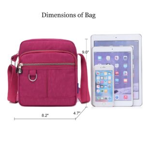 Blostirno Nylon Casual Shoulder Handbag Multi Pocket Crossbody Bag Waterproof Purse for Women Grape Purple