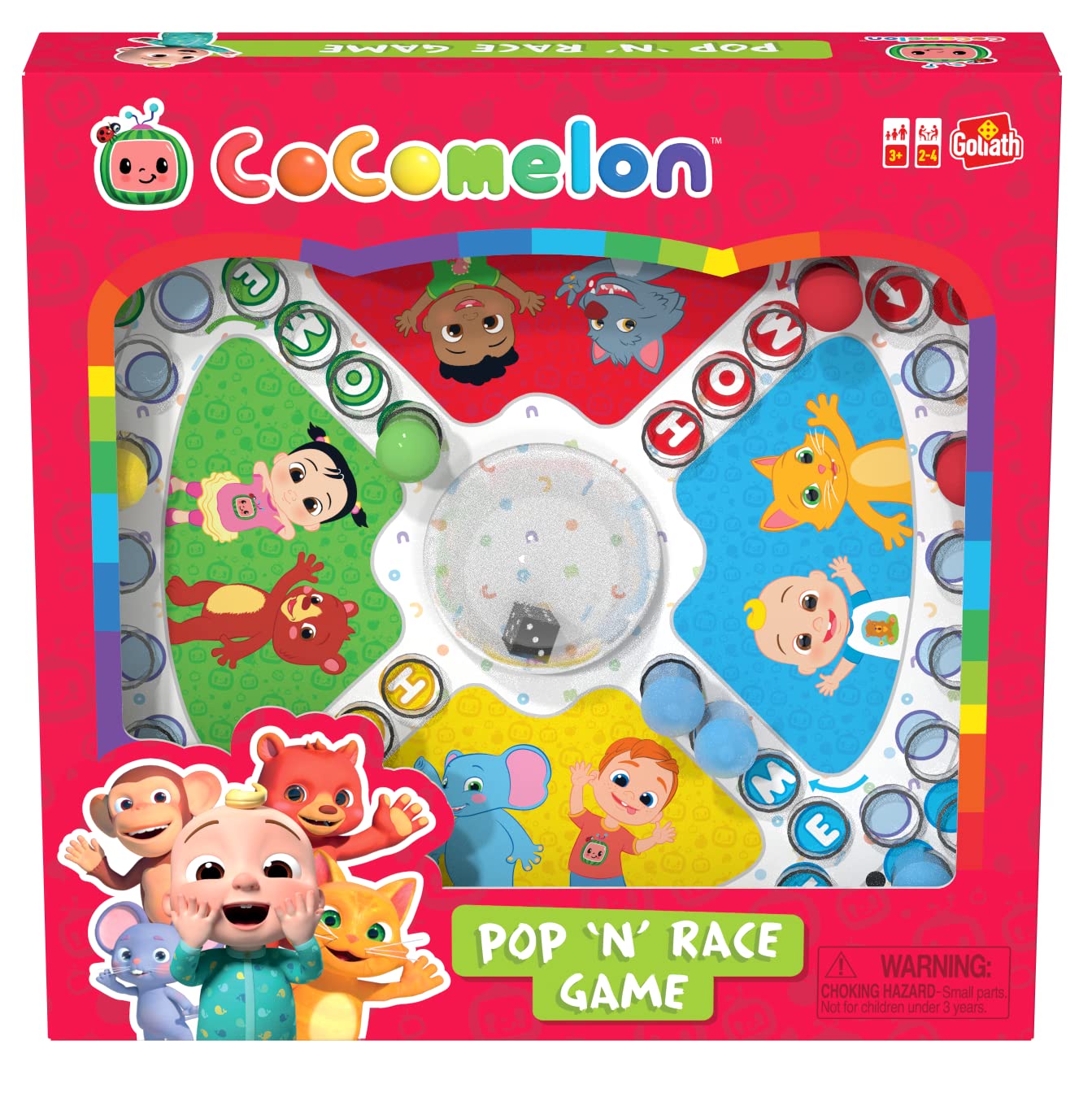 Goliath CoComelon - Pop 'N' Race - Features CoComelon Characters - No Reading Required! - Ages 3 and Up, 2-4 Players