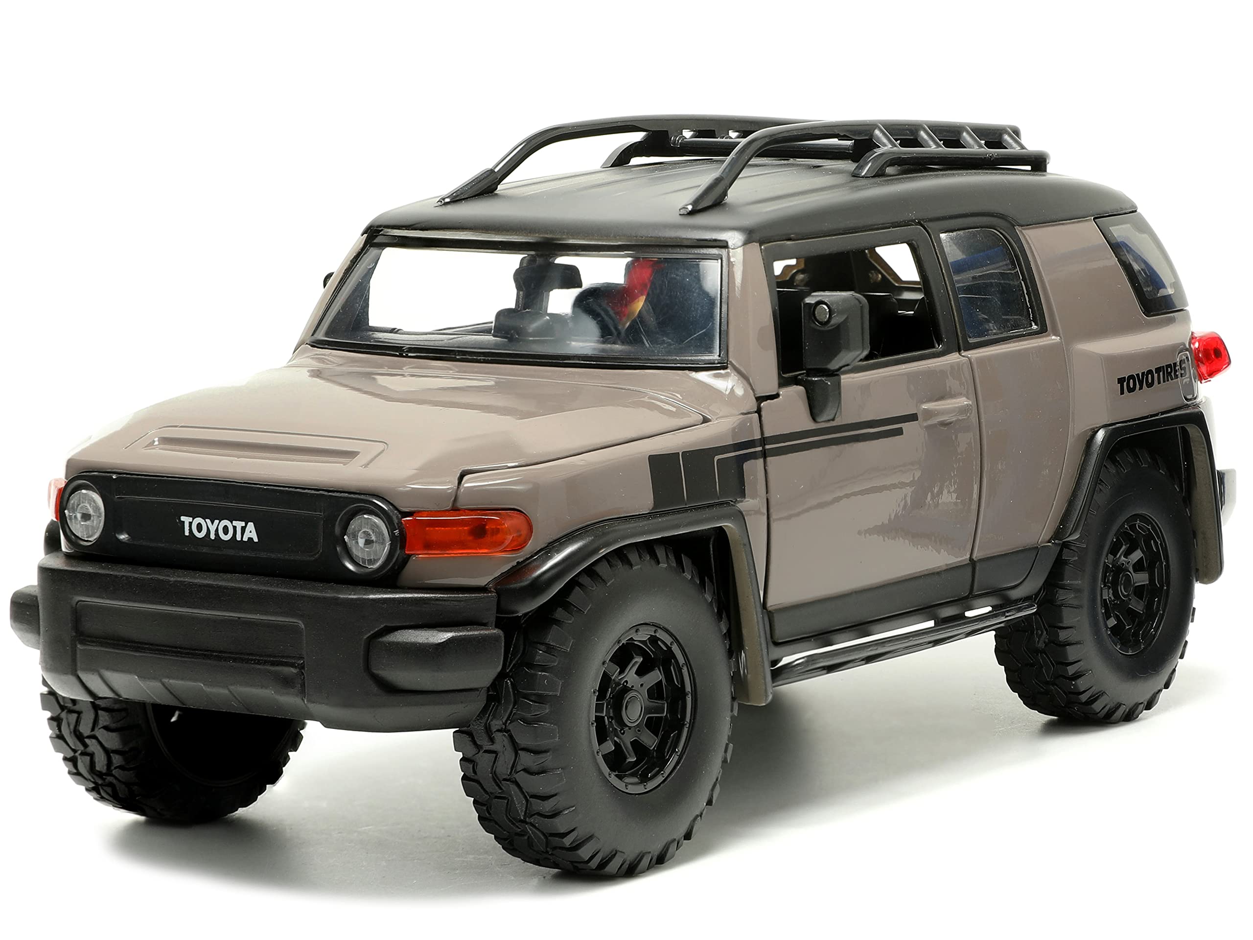 Jada Toys Just Trucks 1:24 Toyota FJ Cruiser Die-cast Car Brown with Tire Rack, Toys for Kids and Adults