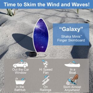 Shaka Minis Finger Skimboard | Finger Surfboard - Skim and Surf The Wind, Waves and Almost Anywhere (Galaxy)