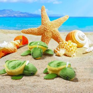 HyDren 24 Pcs Small Turtle Stuffed Toy Soft Sea Turtle Animal Plush Toys Adorable Turtle Stuffed Animal Plush Turtle Toys Turtle Party Decorations for Birthday Beach Ocean Party(Vivid Style)