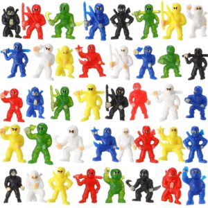 chivao mini ninja figurines party favors toys assorted action warrior figures playset ninja party supplies cake topper for ninja birthday(200 pack)