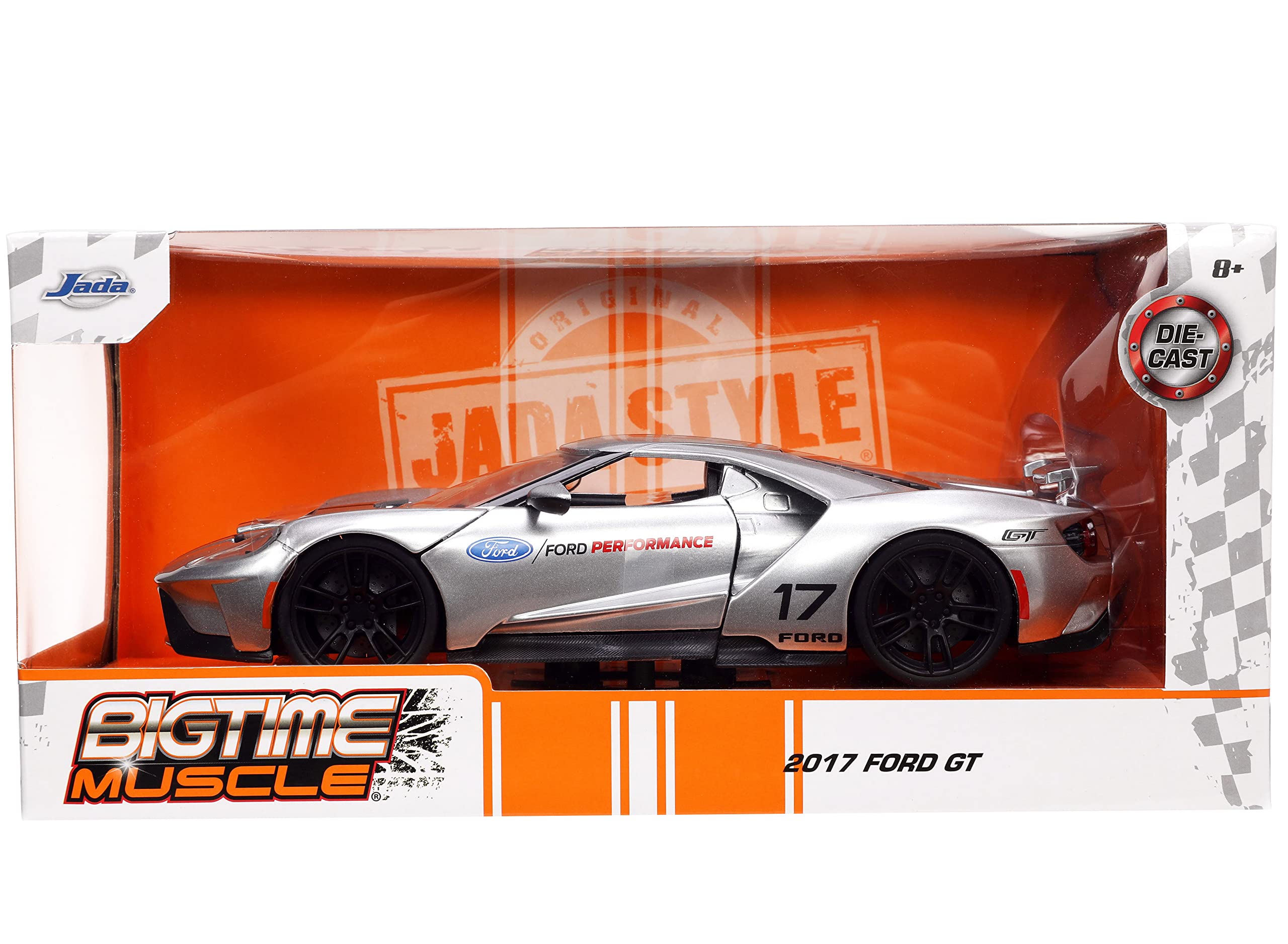 Jada Toys Big Time Muscle 1:24 2017 Ford GT Die-cast Car, Toys for Kids and Adults