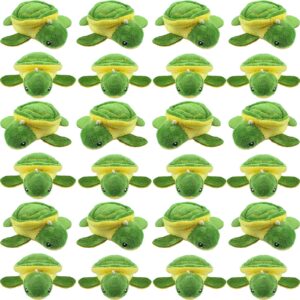 hydren 24 pcs small turtle stuffed toy soft sea turtle animal plush toys adorable turtle stuffed animal plush turtle toys turtle party decorations for birthday beach ocean party(vivid style)