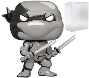 pop teenage mutant ninja turtles - leonardo (px previews exclusive) black & white chase funko vinyl figure (bundled with compatible box protector case), multicolor, 3.75 inches