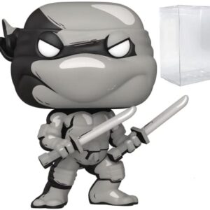 POP Teenage Mutant Ninja Turtles - Leonardo (PX Previews Exclusive) Black & White Chase Funko Vinyl Figure (Bundled with Compatible Box Protector Case), Multicolor, 3.75 inches