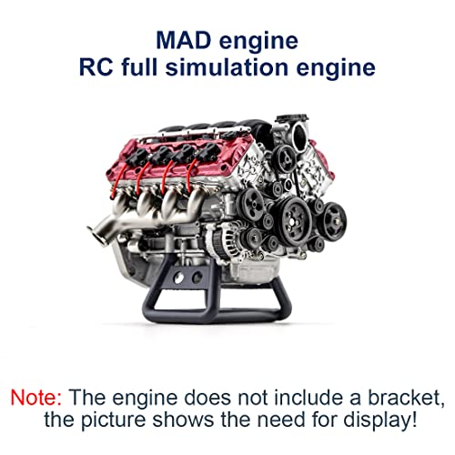 MAYS Mini V8 Engine Model Kit for Adults, MAD RC Metal Internal Combustion Dynamic Assembly DIY Toy for AX90104 SCX10â…¡ Capra VS4-10 Pro /Ultra Model Car - KIT Version, 6.4 x 6 x 5.5cm