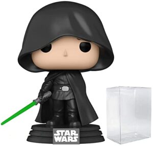 pop star wars: the mandalorian - luke skywalker glow-in-the-dark exclusive funko vinyl figure (bundled with compatible box protector case), multicolor, 3.75 inches